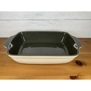 Denby Smokestone Oblong Roaster Baking Dish England Stoneware Oven to Table 12”
